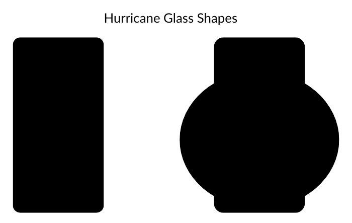 The shapes of hurricane glassware