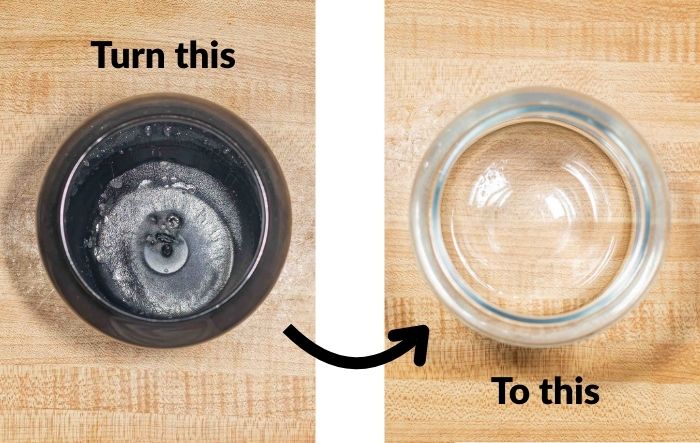 dirty jar comparison with a clean jar and the words turn this to this