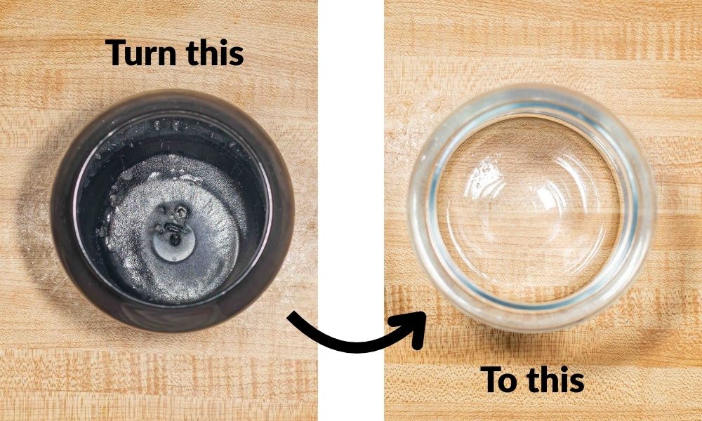dirty jar comparison with a clean jar and the words turn this to this