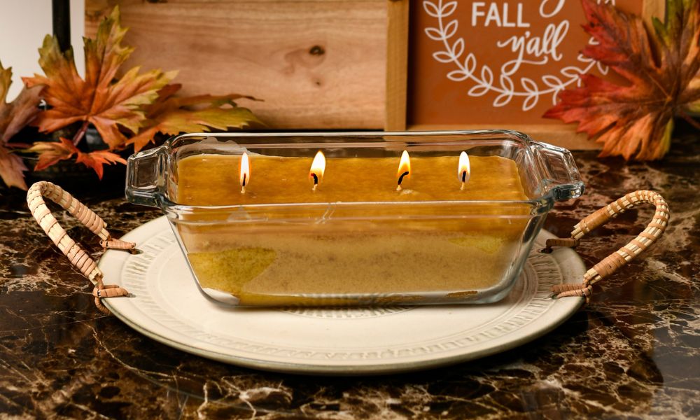 Lit Loaf Pan Candle